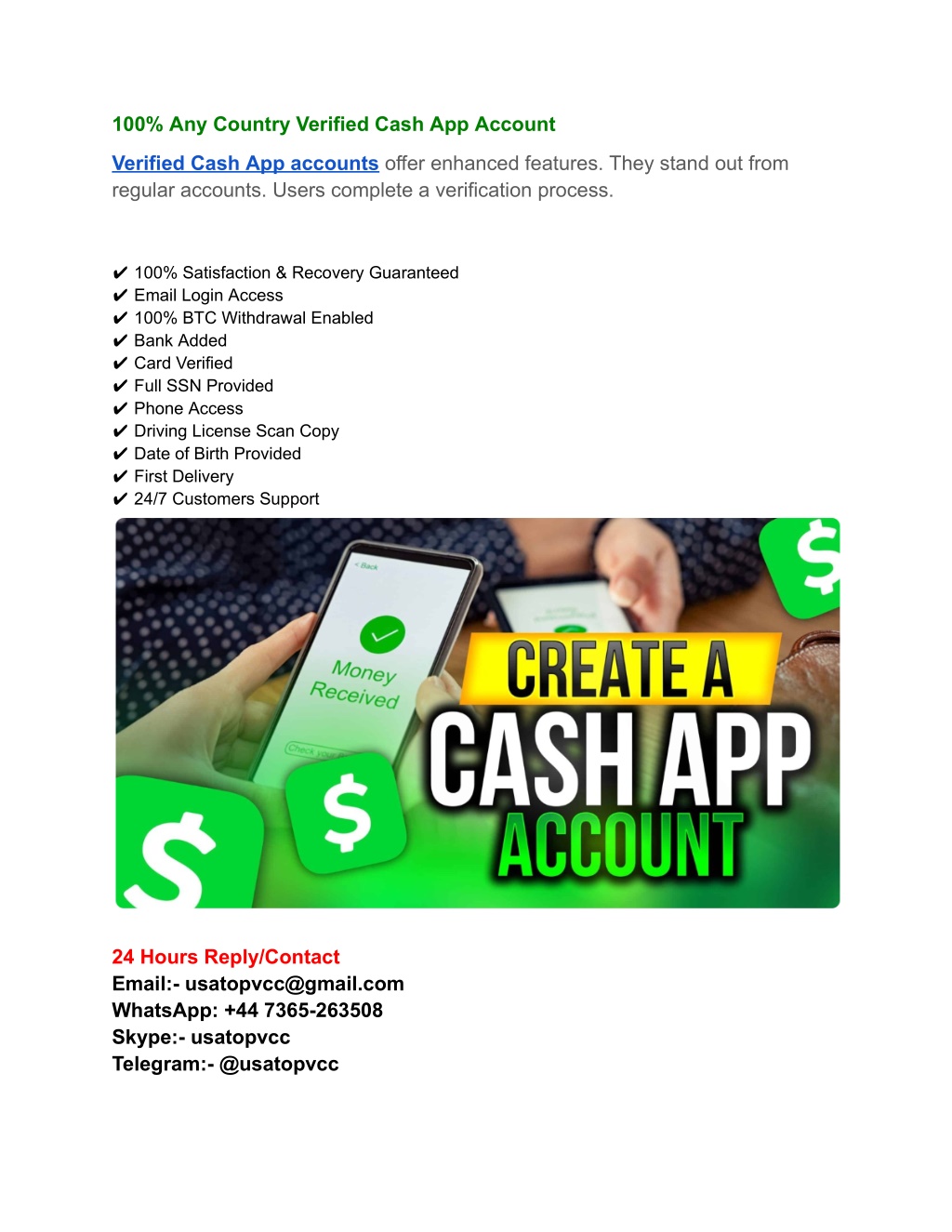 100 any country verified cash app account l.w