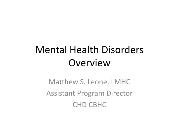 Mental Health Disorders and Their Impact