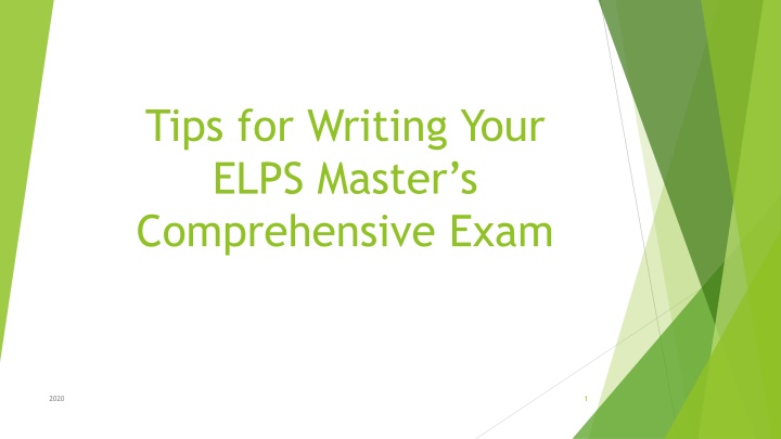 Developing an Entry Plan for Principal Position: ELPS Master's Comprehensive Exam Tips