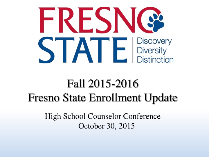 Fresno State Fall 2015-2016 Enrollment Update