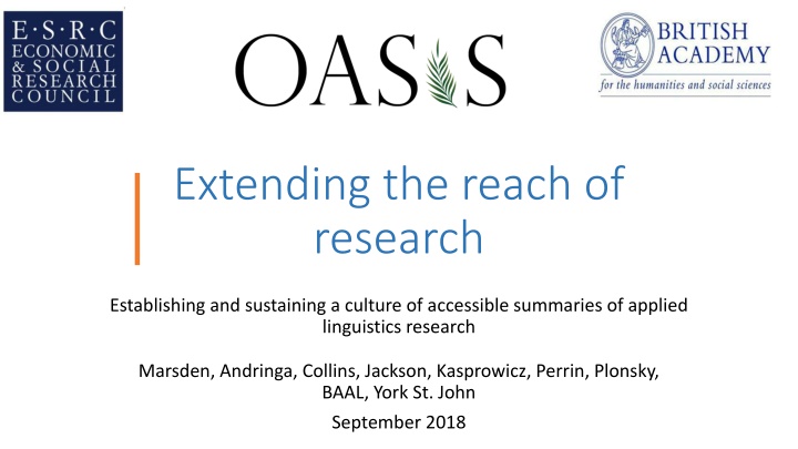 Enhancing Accessibility in Applied Linguistics Research through OASIS