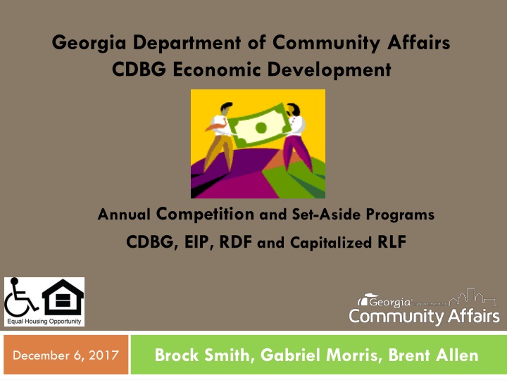 Georgia Department of Community Affairs CDBG Economic Development Programs Overview