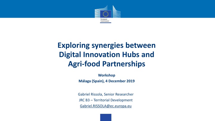 Digital Innovation Hubs and Agri-food Partnerships in Malaga Workshop
