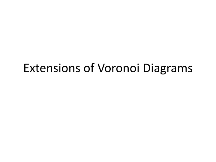 Extensions of Voronoi Diagrams