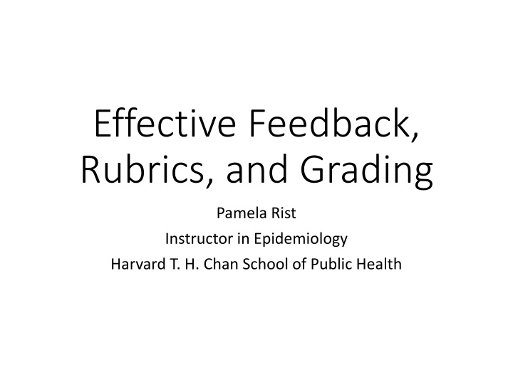 Effective Feedback Strategies for Grading in Epidemiology Courses