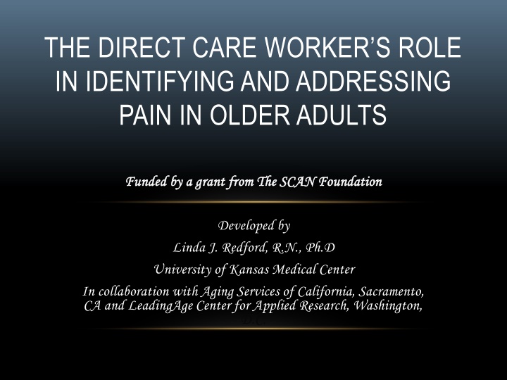Implementing Non-Drug Therapies for Pain in Older Adults