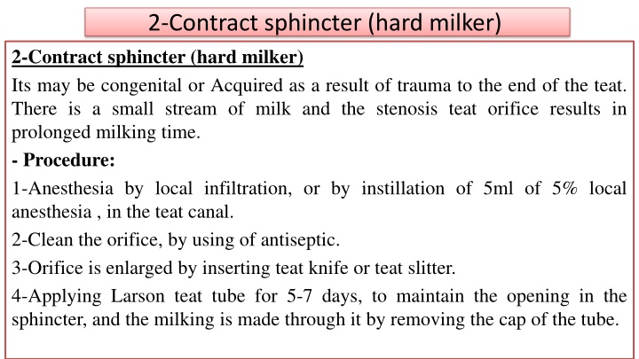 Teat Canal Disorders in Dairy Cows: Causes and Procedures