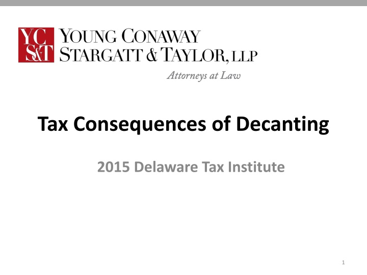 Tax Consequences of Decanting Trusts