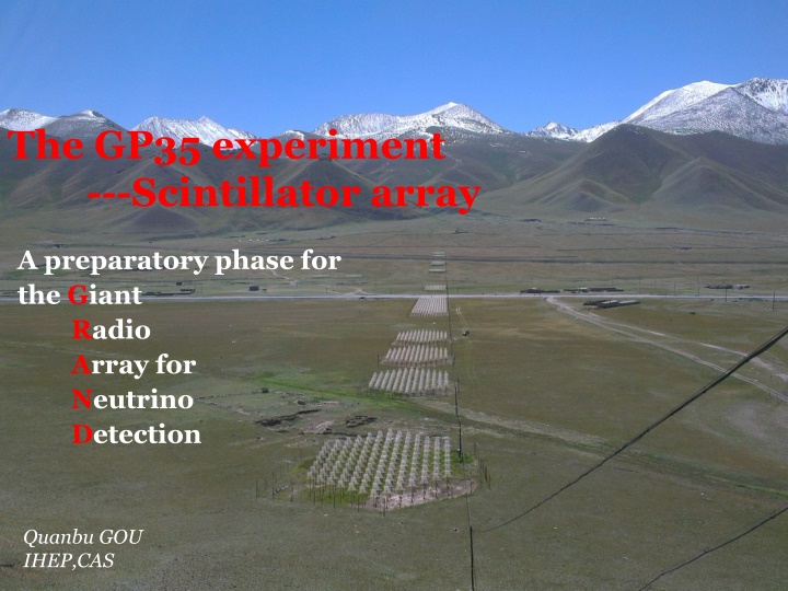 The GP35 Experiment - Scintillator Array Preparatory Phase