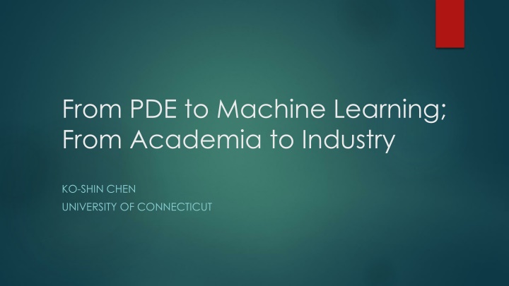 Building Skills: From PDE to Machine Learning, Academia to Industry