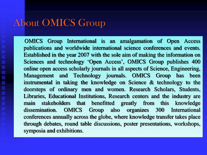 OMICS Group: Advancing Science and Technology Worldwide