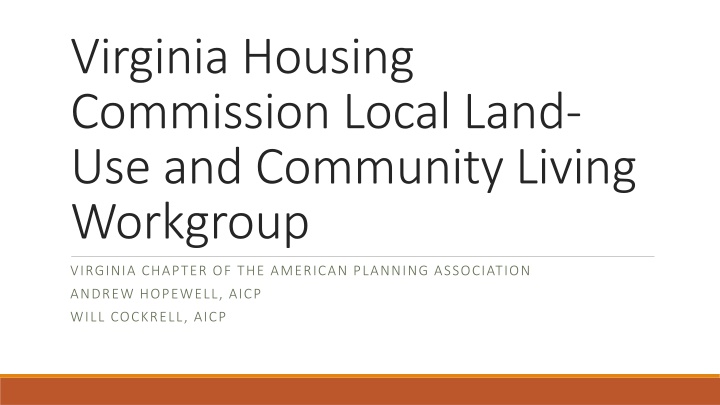 Challenges in Virginia Local Government Planning Legislation