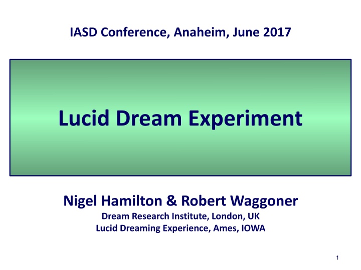 Lucid Dream Experiment: Psychological Balancing Through Dream Symmetries