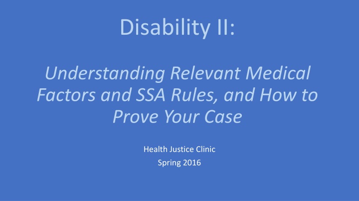 Medical Factors for Disability Claims