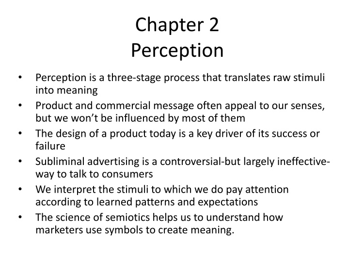 The Three-Stage Process of Perception