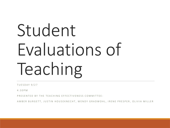 Student Evaluations of Teaching and the Importance of SEEQ