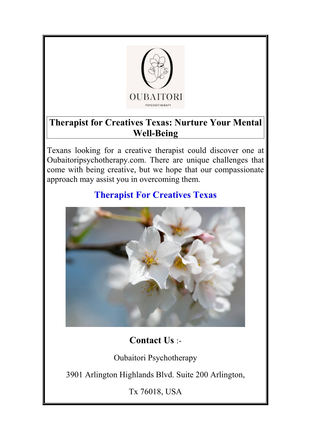 therapist for creatives texas nurture your mental l.w