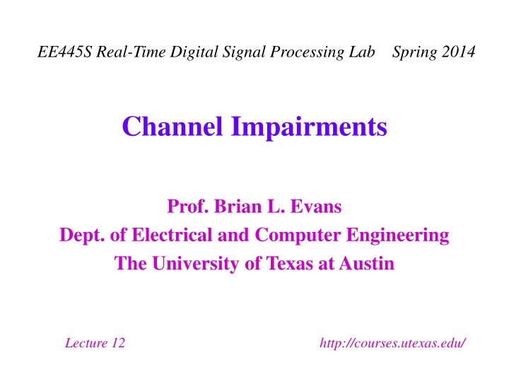 Impairments in Wireline Communication Channels