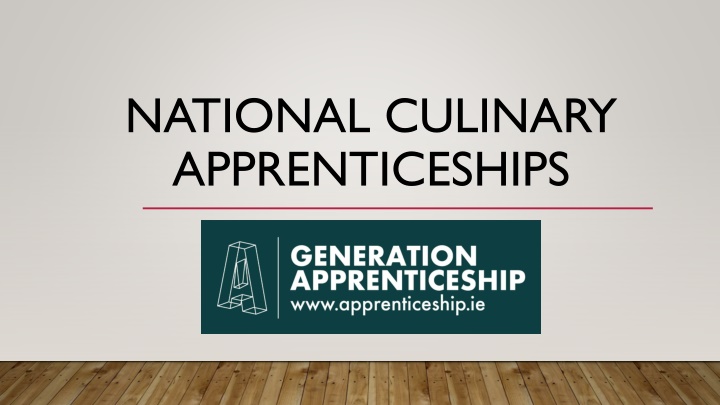 National Culinary Apprenticeships Program Information