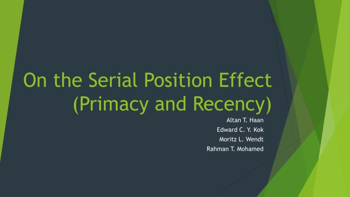 Primacy and Recency Effects in Writing