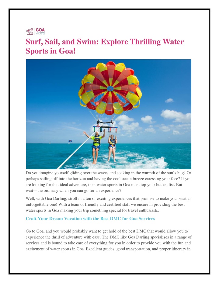 surf sail and swim explore thrilling water sports n.w