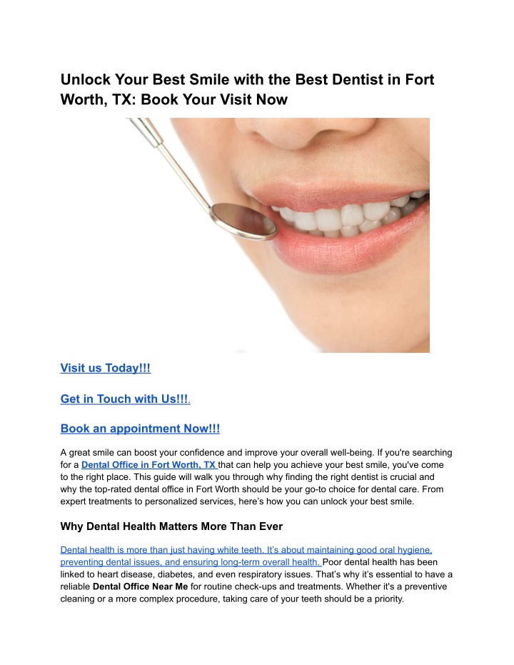 unlock your best smile with the best dentist n.w