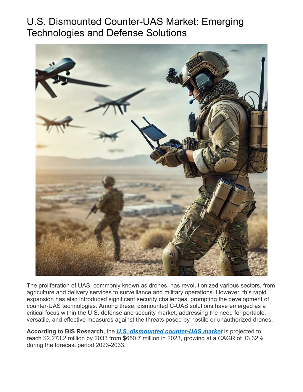 u s dismounted counter uas market emerging l.w