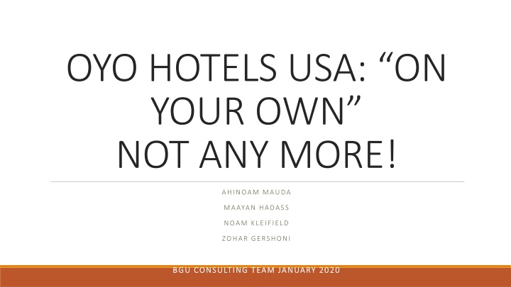 Challenges and Opportunities for OYO Hotels in the US Market