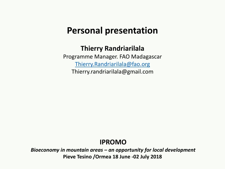 Program Manager at FAO Madagascar - Thierry Randriarilala