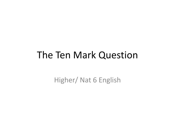 Exam Preparation: Analyzing and Comparing Scottish Poems
