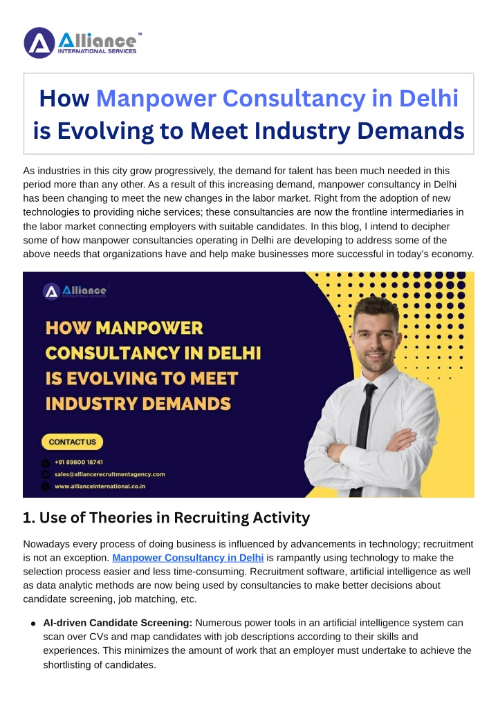 how manpower consultancy in delhi is evolving n.w