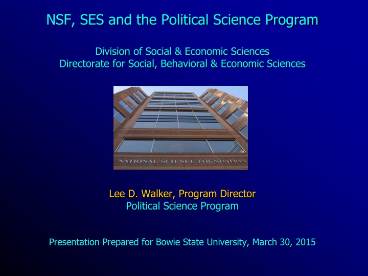 The National Science Foundation's Social and Economic Sciences Programs