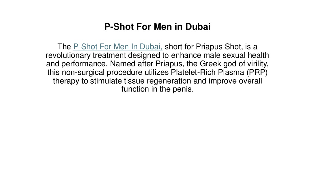 p shot for men in dubai l.w