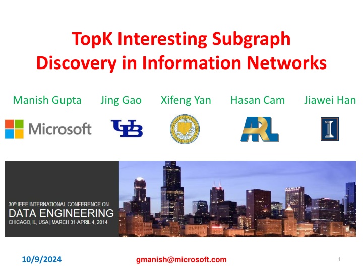 TopK Interesting Subgraph Discovery in Information Networks