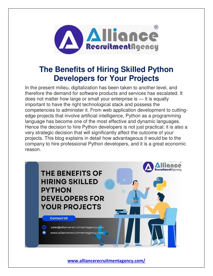 the benefits of hiring skilled python developers n.w