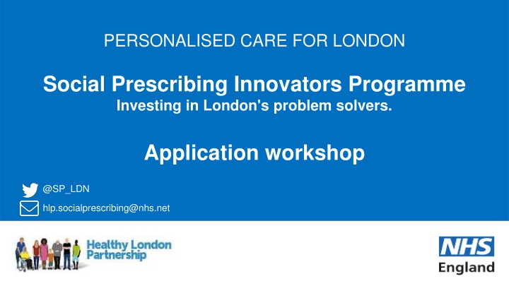 London Social Prescribing Innovators Programme Workshop