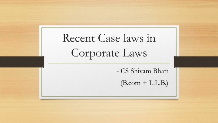Recent Case Laws in Corporate Laws - Economy Hotels India Services Pvt. Ltd. v. Registrar of Companies & ANR. (NCLAT)
