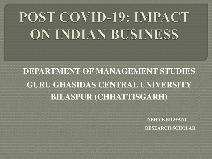 Impact of Covid-19 on Indian Businesses: Analysis and Future Outlook