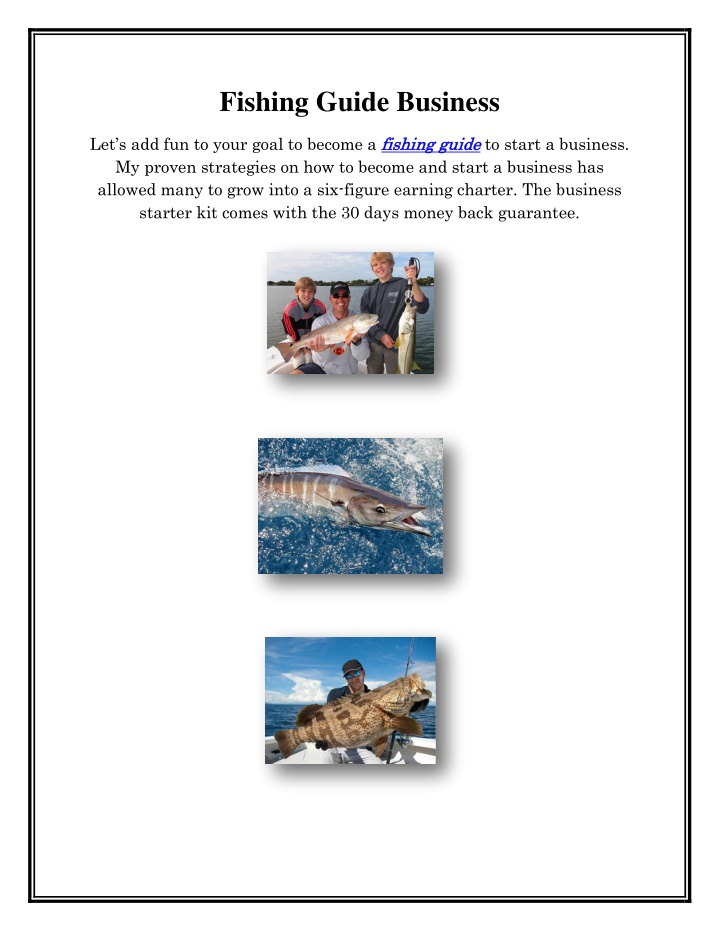 fishing guide business n.w
