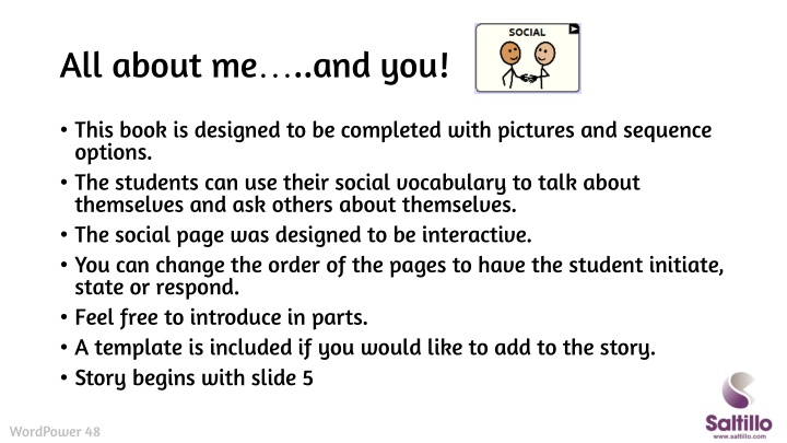 All About Me and You: Interactive Social Vocabulary Book