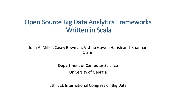 Evolution of Scala-Based Open Source Big Data Analytics Frameworks