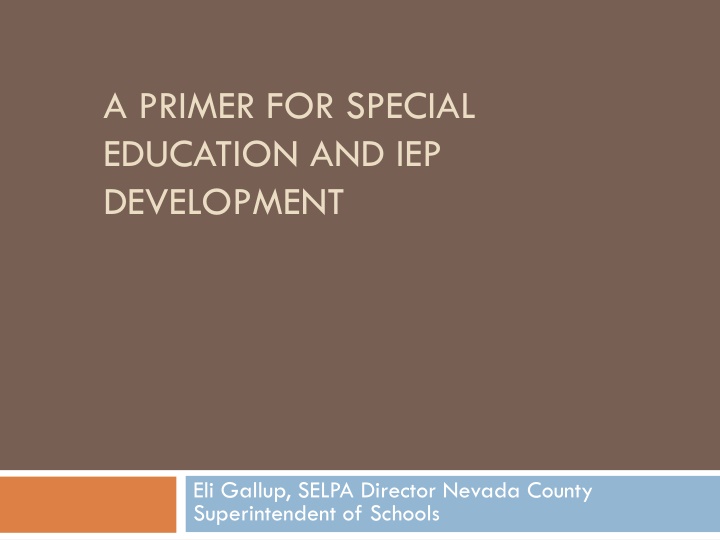 Special Education and IEP Development