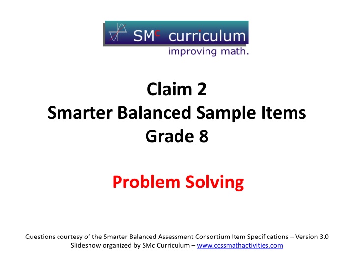 Grade 8 Math Problem-Solving Questions