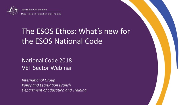 The Modernised ESOS National Code for VET Sector