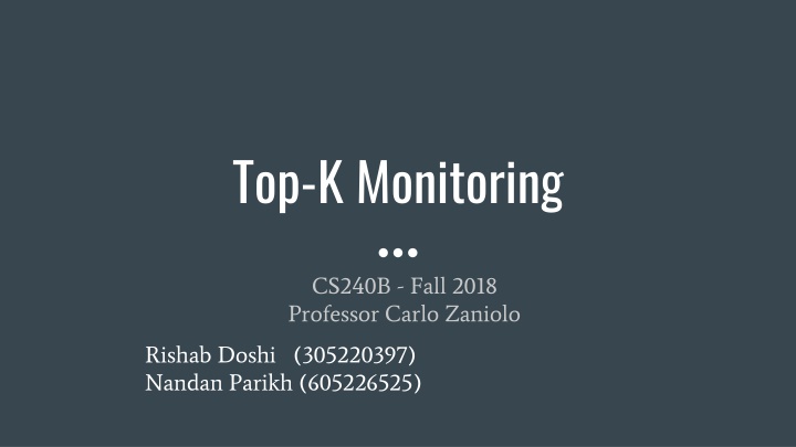 Optimizing Top-K Monitoring in Streaming Data