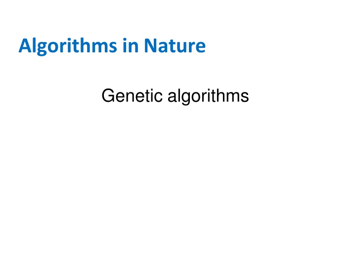 Genetic Algorithms: Nature's Optimization Technique