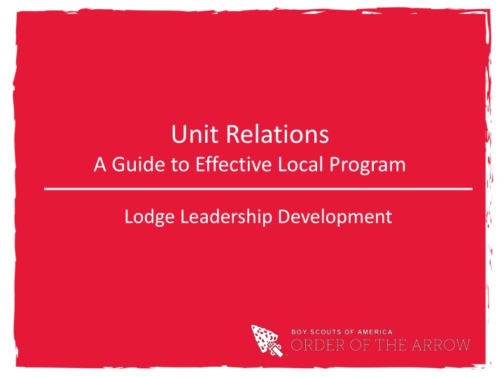 Effective Leadership Development in Scout Units