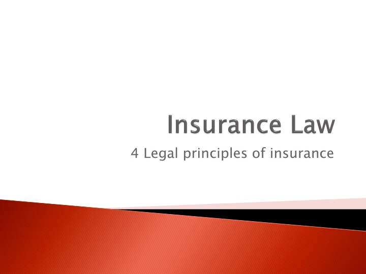 Legal Principles of Insurance