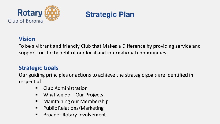 Strategic Plan for a Vibrant and Impactful Rotary Club
