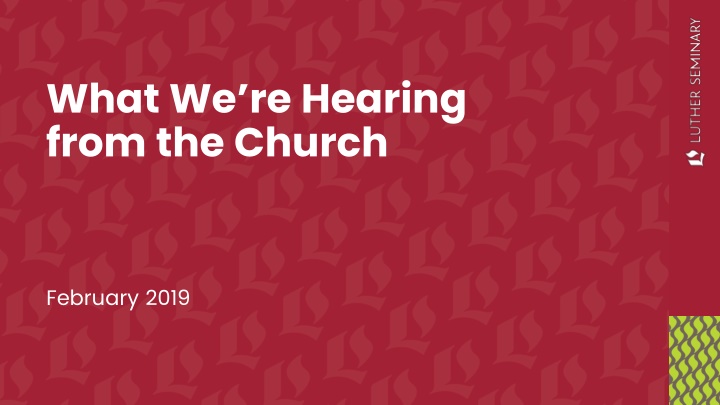 Insights from ELCA Church Survey February 2019